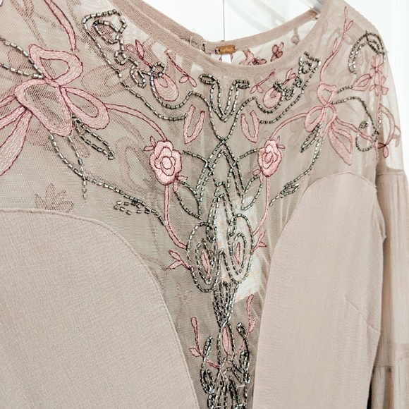 NWT Free People Boho Bell Sleeve Mini Dress - Picture 6 of 8